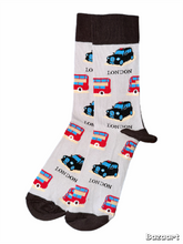Load image into Gallery viewer, London Bus & Black Taxi Socks