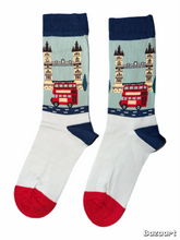 Load image into Gallery viewer, Tower Bridge & London Bus Socks - Green