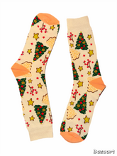 Load image into Gallery viewer, Christmas Tree Gold Star Socks
