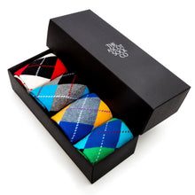 Load image into Gallery viewer, argyle socks gift box black
