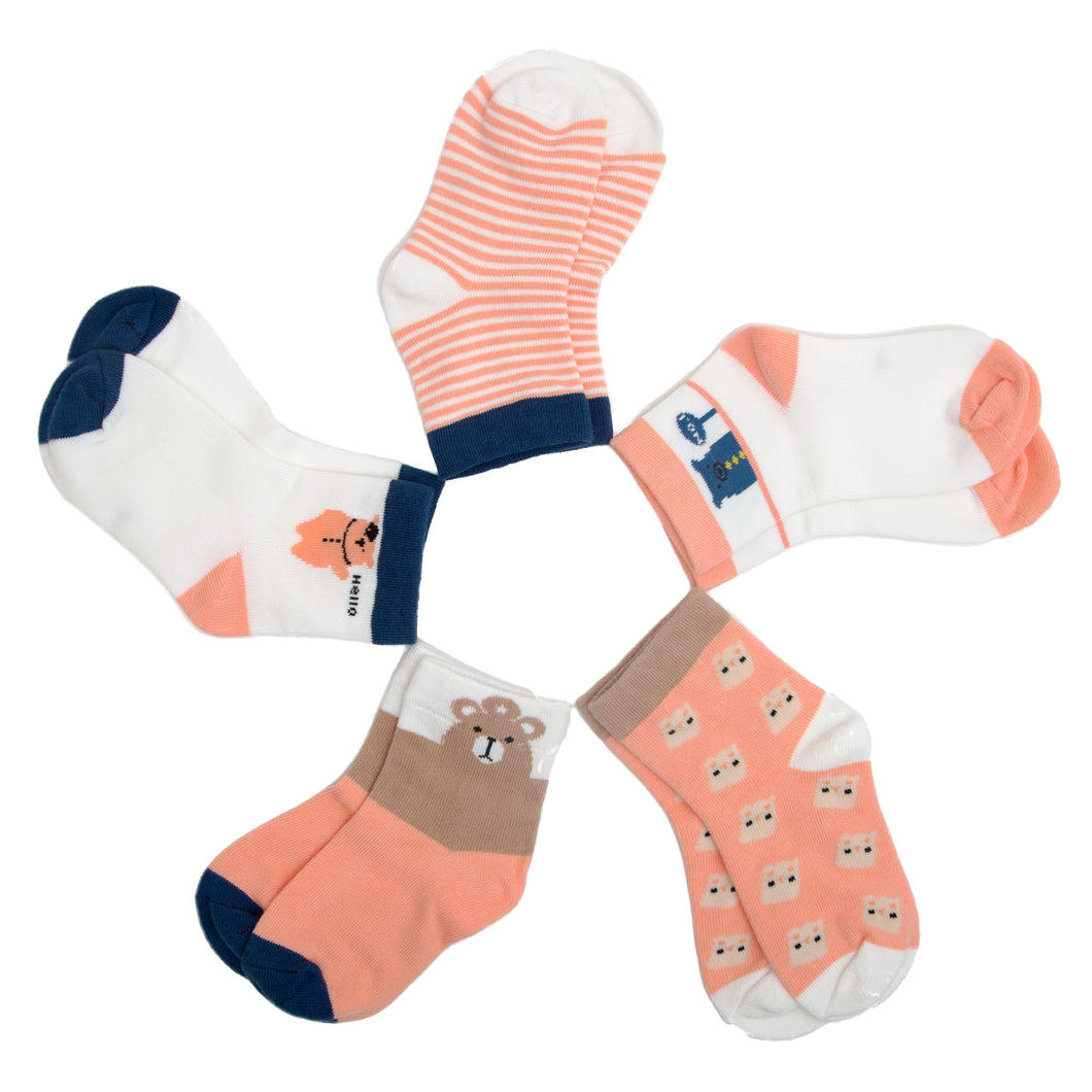 children's bear socks set of 5