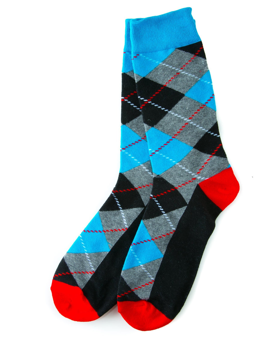 blue grey argyle socks