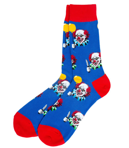 evil clown blue socks