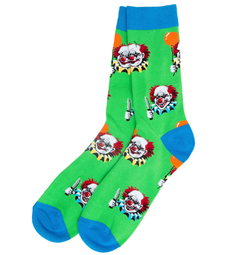 evil clown green socks
