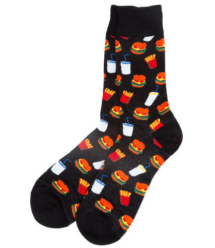 fast food black socks