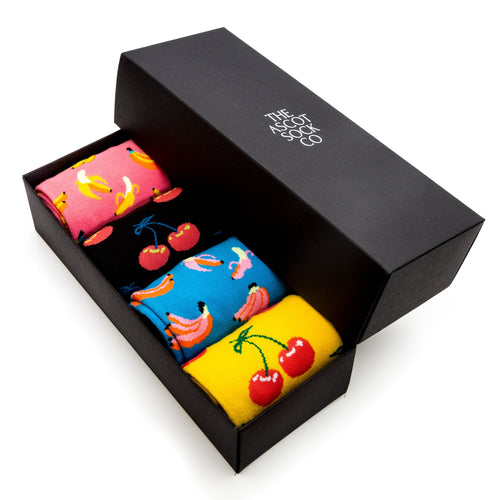 fruit socks gift box black