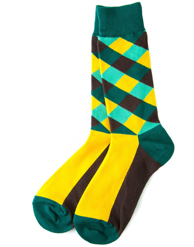 green and yellow golf socks