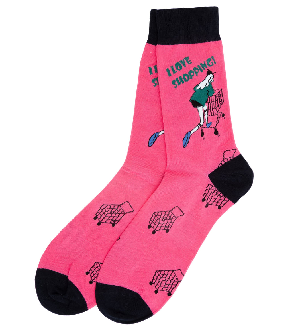 i love shopping pink socks