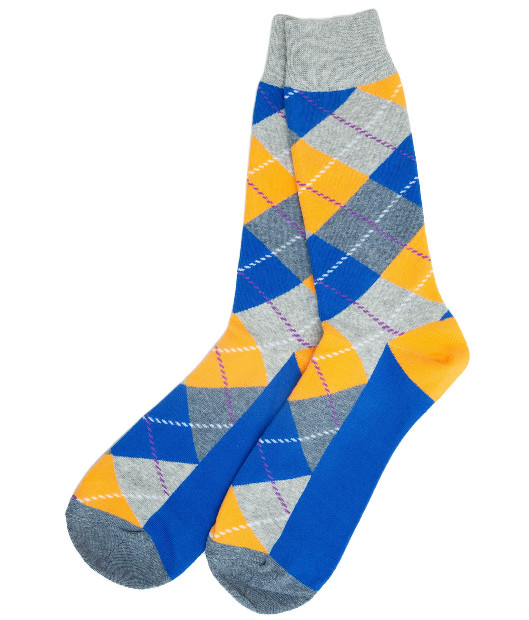 light grey light blue argyle socks