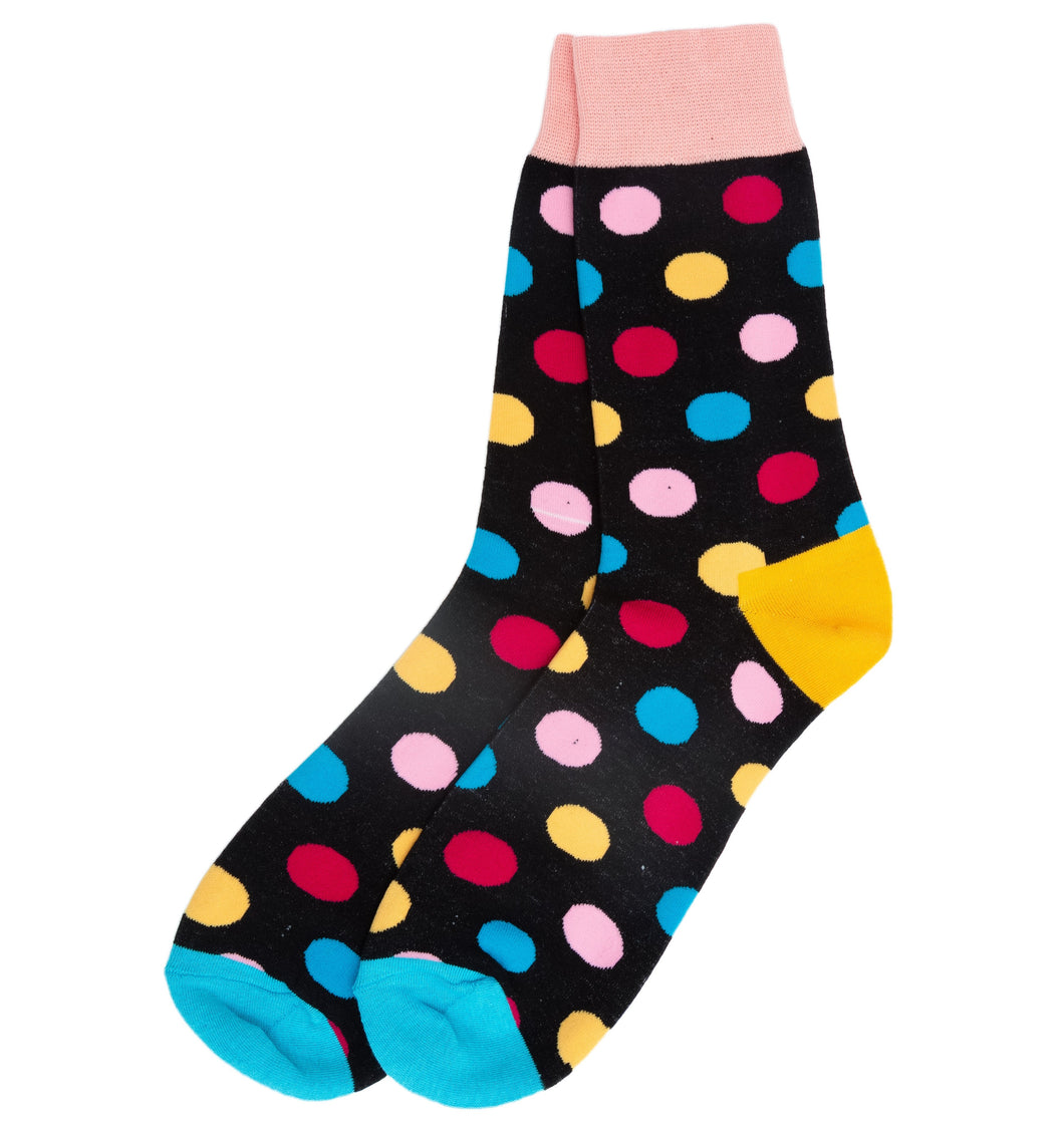 multi colour polka dot socks