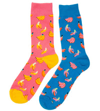 Load image into Gallery viewer, pink and blue banana socks
