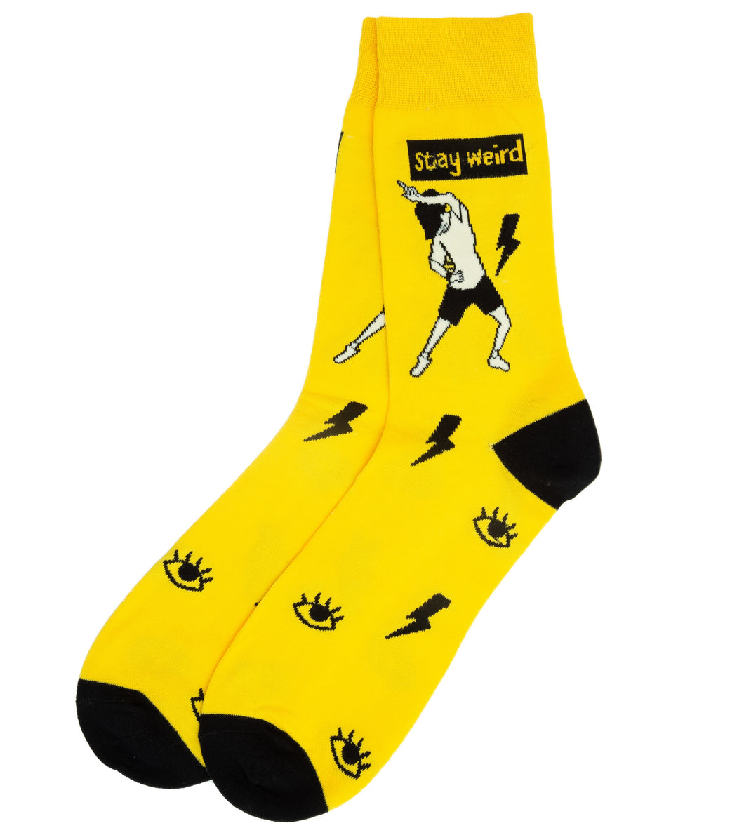 stay weird yellow socks